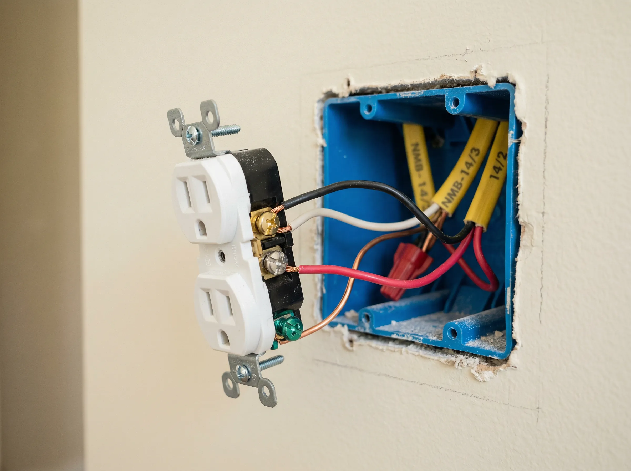 Licensed electrician working on a home electrical system in New Hope, PA