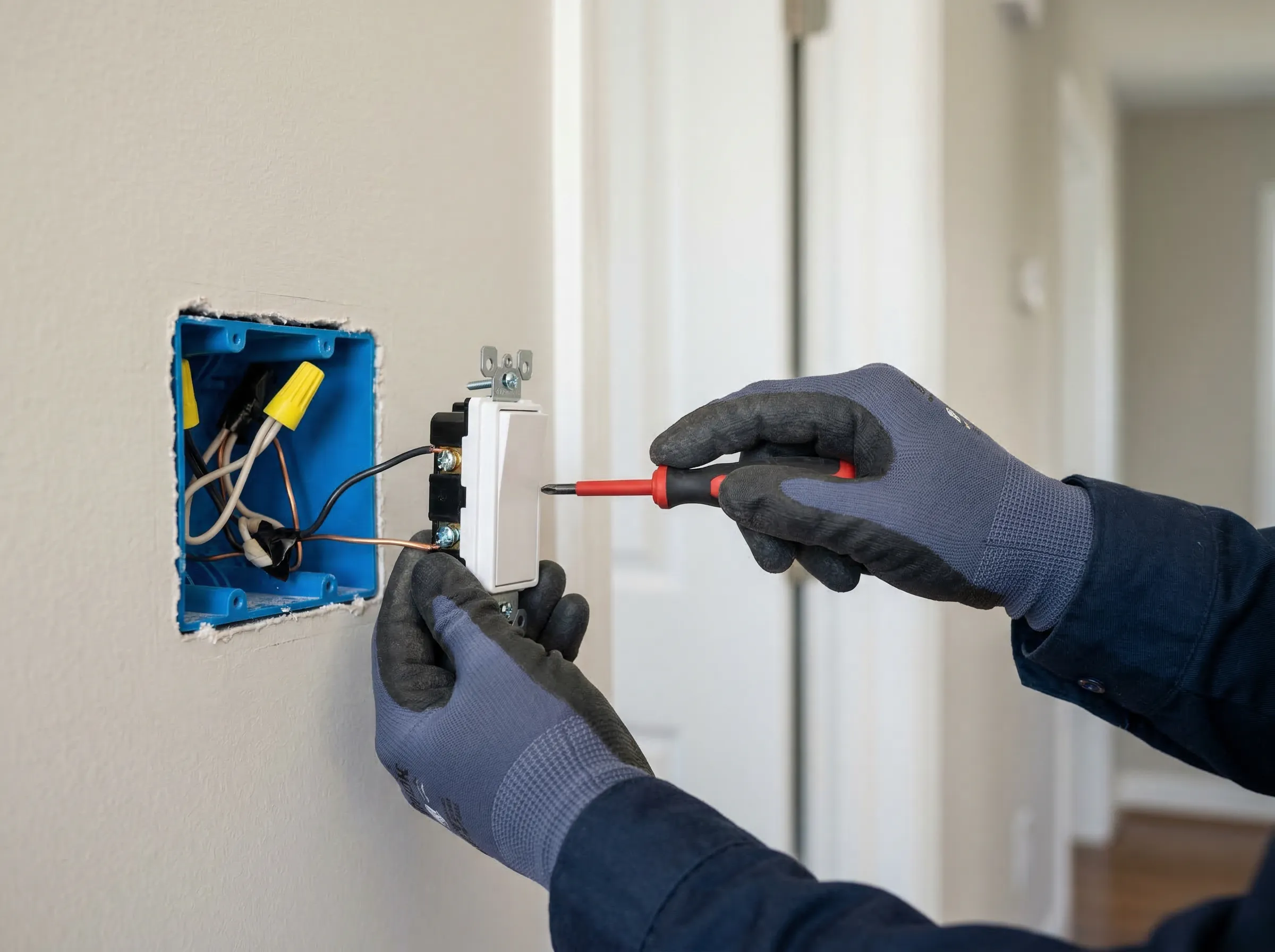Electrician upgrading power for New Britain PA homes with a Level 2 EV charger