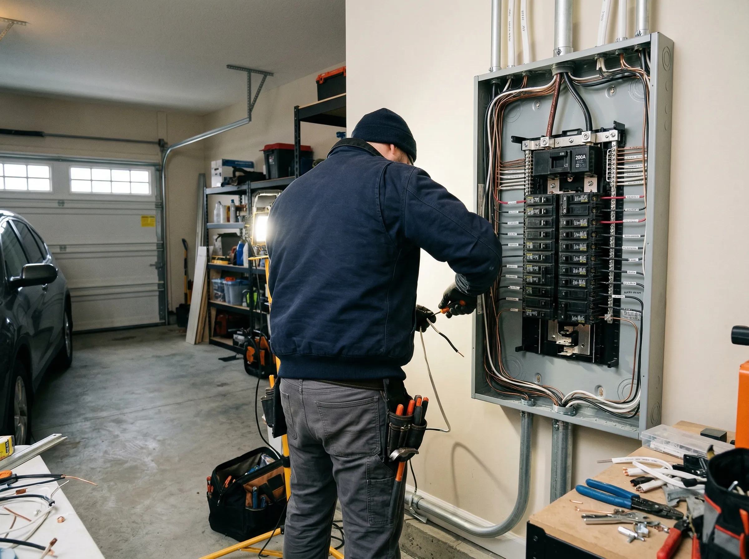 Emergency electrician responding to a call in the Chalfont, PA area
